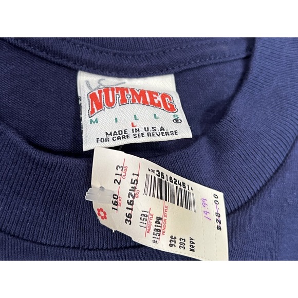 NWT Atlanta Braves Nutmeg MLB Single Stitch Large Blue Deadstock History Single - Picture 5 of 8